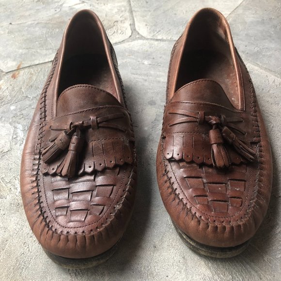 Men\'s Bass Brown Leather Tassel Loafers 10.5M main image 5